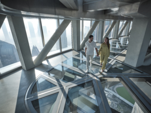Sky views dubai edge walk glass slide