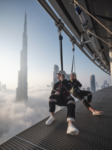 Sky views dubai edge walk glass slide